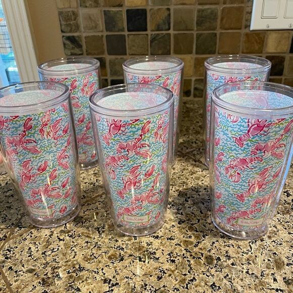 Lilly Pulitzer Other - Lilly Pulitzer Lobster Print Roll Tumblers set of 6